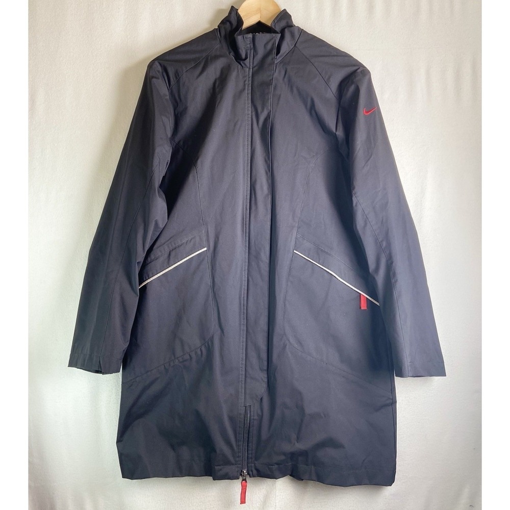 Nike  ClimaFit  Jacket Women SZ M 8-10 Black Full Zip Windbreaker Outdoor